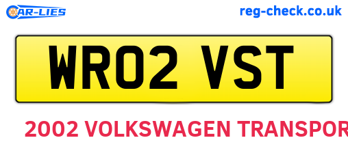 WR02VST are the vehicle registration plates.