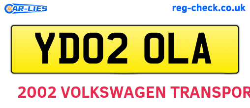 YD02OLA are the vehicle registration plates.
