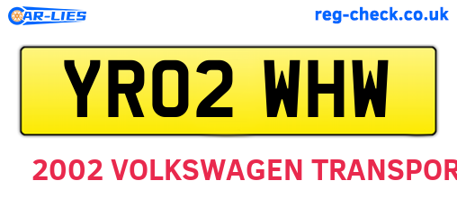 YR02WHW are the vehicle registration plates.