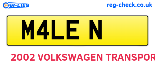 M4LEN are the vehicle registration plates.