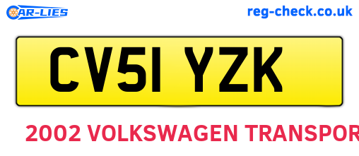 CV51YZK are the vehicle registration plates.