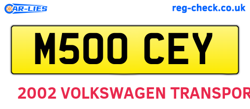M500CEY are the vehicle registration plates.