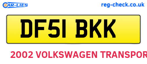 DF51BKK are the vehicle registration plates.