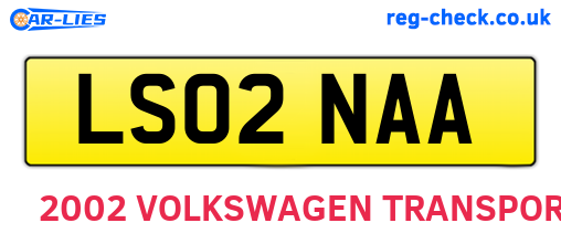 LS02NAA are the vehicle registration plates.