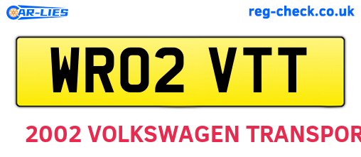 WR02VTT are the vehicle registration plates.