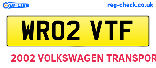 WR02VTF are the vehicle registration plates.