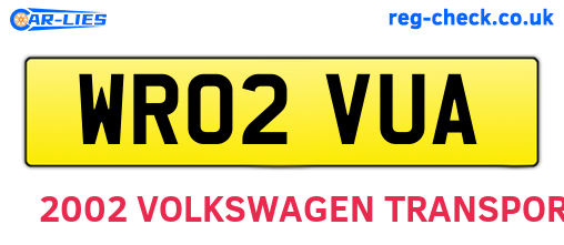 WR02VUA are the vehicle registration plates.