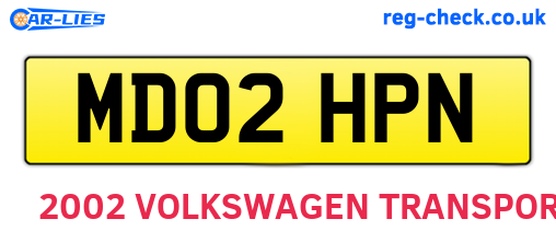MD02HPN are the vehicle registration plates.