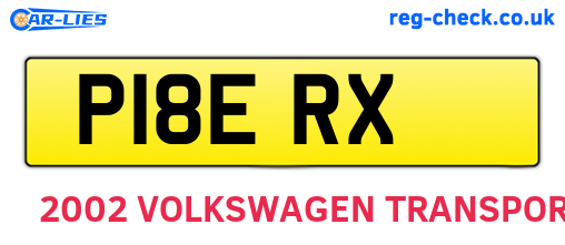 P18ERX are the vehicle registration plates.