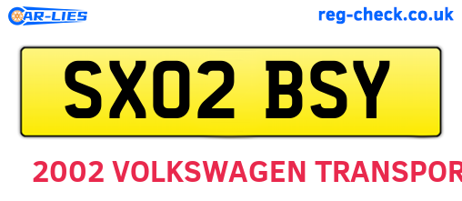 SX02BSY are the vehicle registration plates.