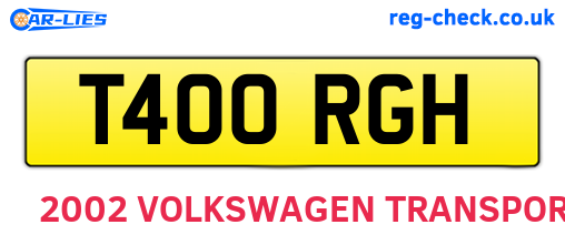 T400RGH are the vehicle registration plates.