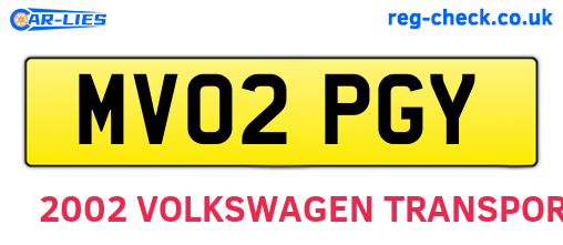 MV02PGY are the vehicle registration plates.