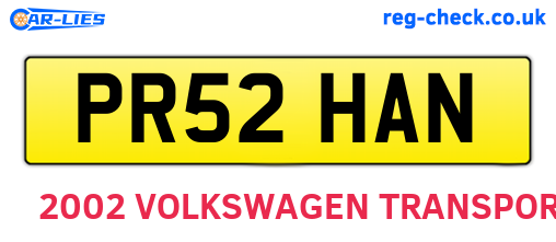 PR52HAN are the vehicle registration plates.
