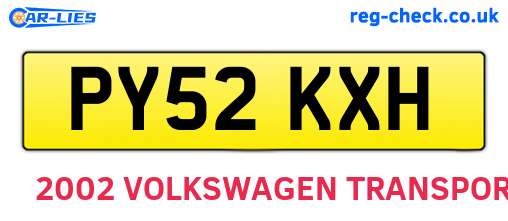 PY52KXH are the vehicle registration plates.