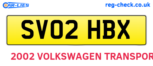 SV02HBX are the vehicle registration plates.