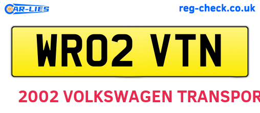 WR02VTN are the vehicle registration plates.