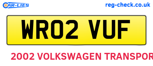 WR02VUF are the vehicle registration plates.