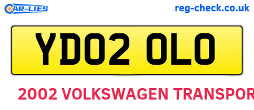 YD02OLO are the vehicle registration plates.