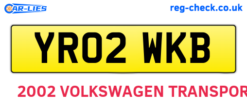 YR02WKB are the vehicle registration plates.