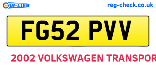 FG52PVV are the vehicle registration plates.