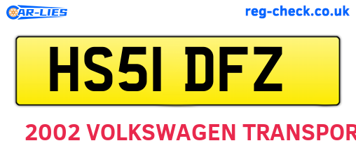 HS51DFZ are the vehicle registration plates.