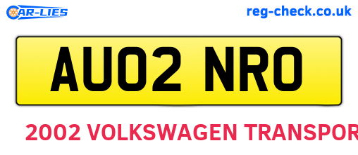 AU02NRO are the vehicle registration plates.