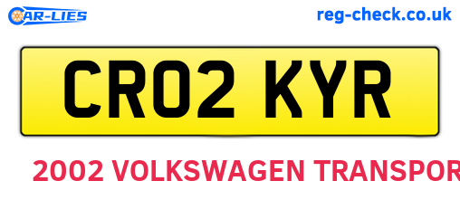 CR02KYR are the vehicle registration plates.