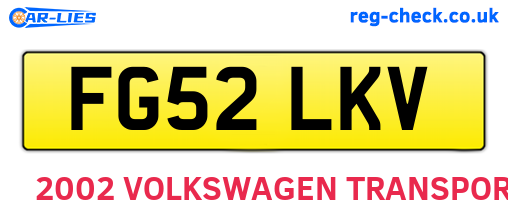 FG52LKV are the vehicle registration plates.
