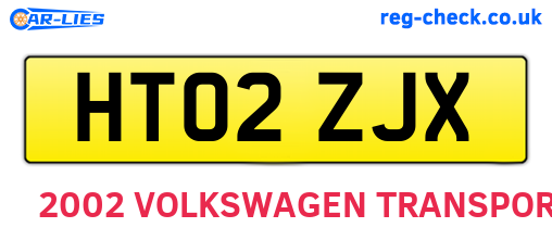 HT02ZJX are the vehicle registration plates.