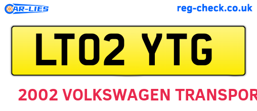 LT02YTG are the vehicle registration plates.