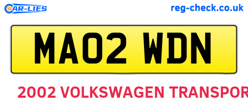 MA02WDN are the vehicle registration plates.