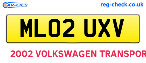 ML02UXV are the vehicle registration plates.