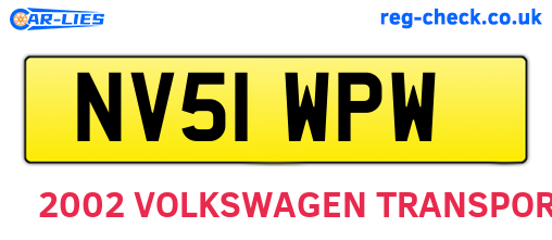 NV51WPW are the vehicle registration plates.