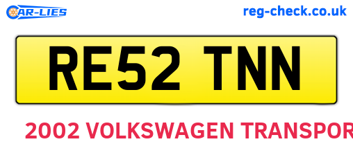 RE52TNN are the vehicle registration plates.
