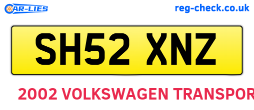 SH52XNZ are the vehicle registration plates.