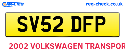 SV52DFP are the vehicle registration plates.