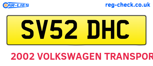 SV52DHC are the vehicle registration plates.