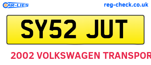 SY52JUT are the vehicle registration plates.