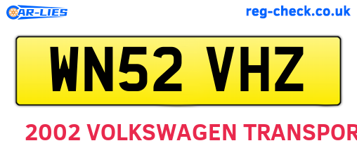 WN52VHZ are the vehicle registration plates.