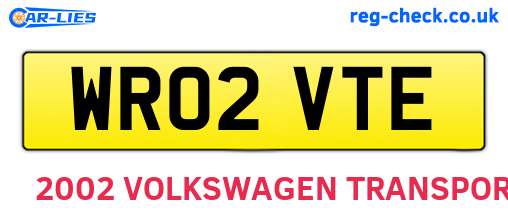 WR02VTE are the vehicle registration plates.