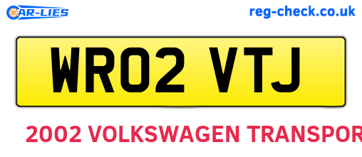 WR02VTJ are the vehicle registration plates.