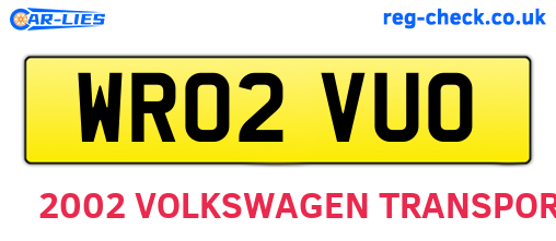 WR02VUO are the vehicle registration plates.