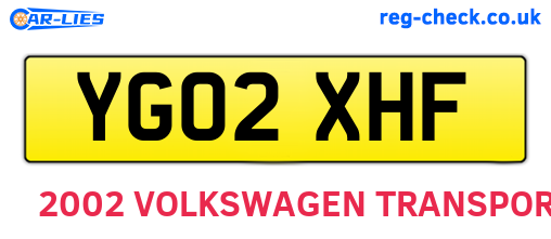 YG02XHF are the vehicle registration plates.