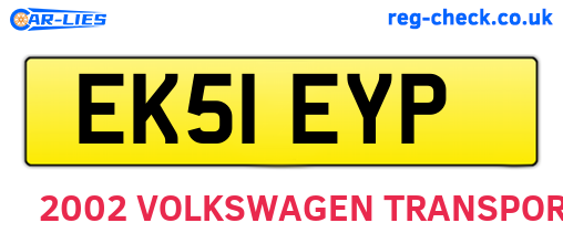 EK51EYP are the vehicle registration plates.