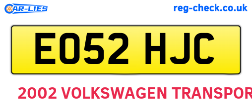 EO52HJC are the vehicle registration plates.
