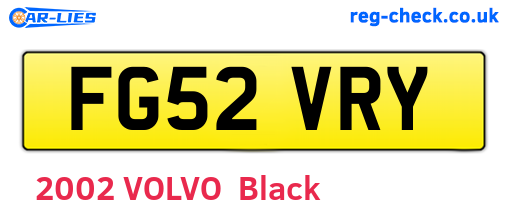 FG52VRY are the vehicle registration plates.