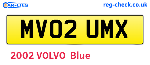 MV02UMX are the vehicle registration plates.