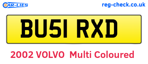 BU51RXD are the vehicle registration plates.