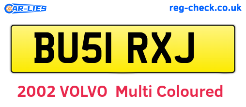 BU51RXJ are the vehicle registration plates.