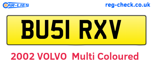 BU51RXV are the vehicle registration plates.